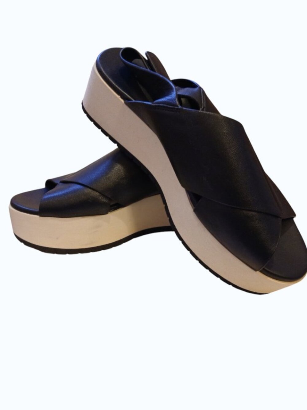 VINCE Jenaya Black Leather Sport Platform Sandals - Picture 11 of 15
